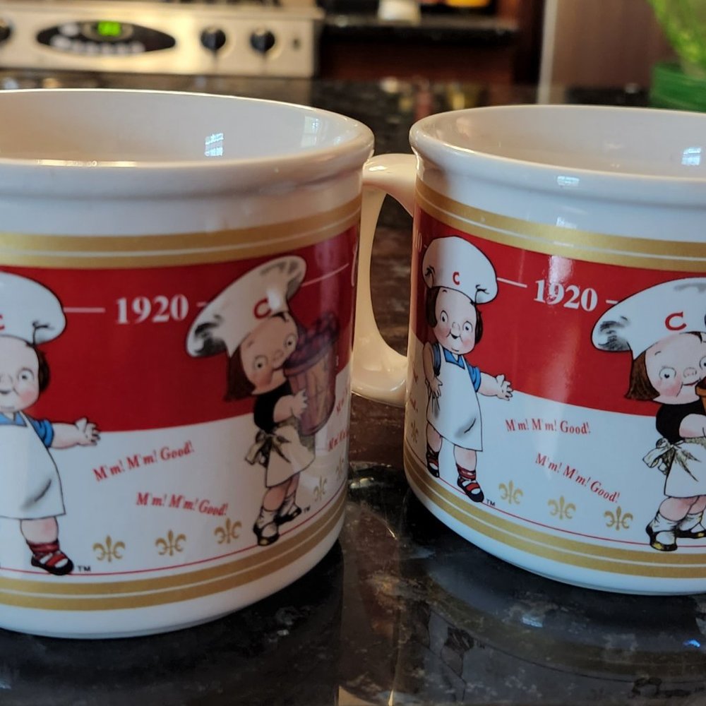 Two Campbell's Soup Mugs/ Bowls Dated 2001